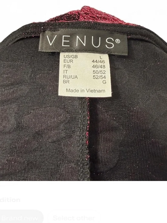 VENUS Plum Large Metallic Animal-Print V-Neck Long Sleeve Dress - Picture 5 of 6